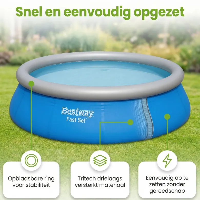 Bestway fast set 457x122cm zwembad – 4-delig