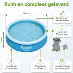Bestway fast set 366x76cm zwembad – 3-delig