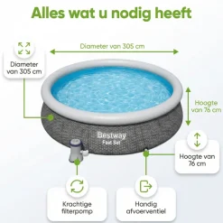Bestway Fast Set 366x76cm Zwembad – 3-delig
