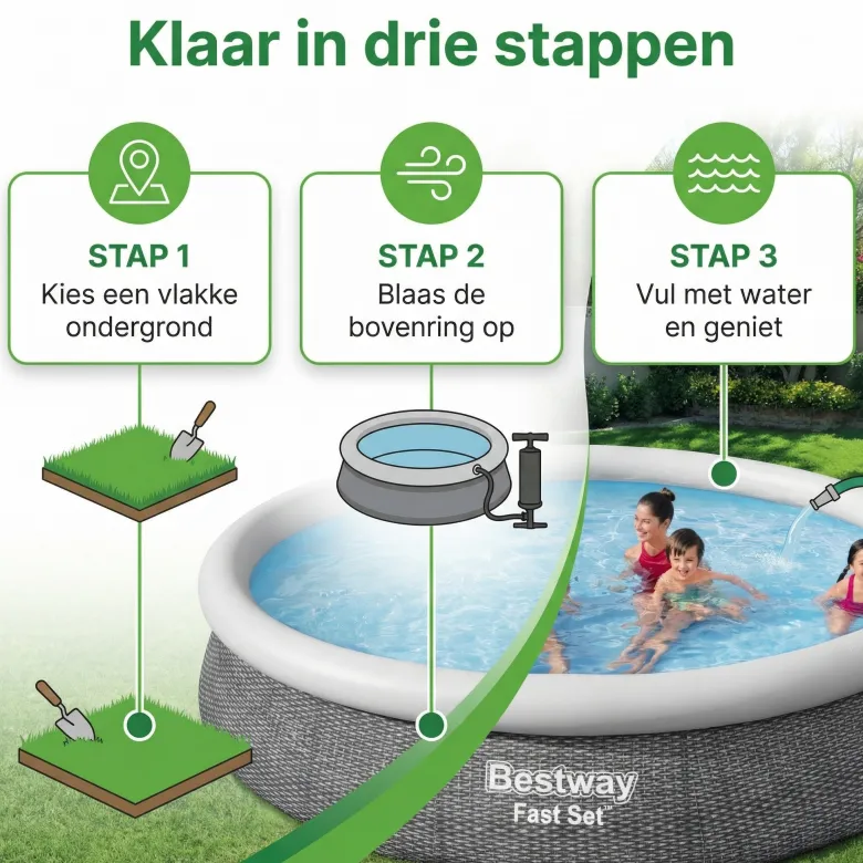 Bestway Fast Set 366x76cm Zwembad – 3-delig