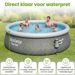 Bestway Fast Set 457x84cm Zwembad – 3-delig
