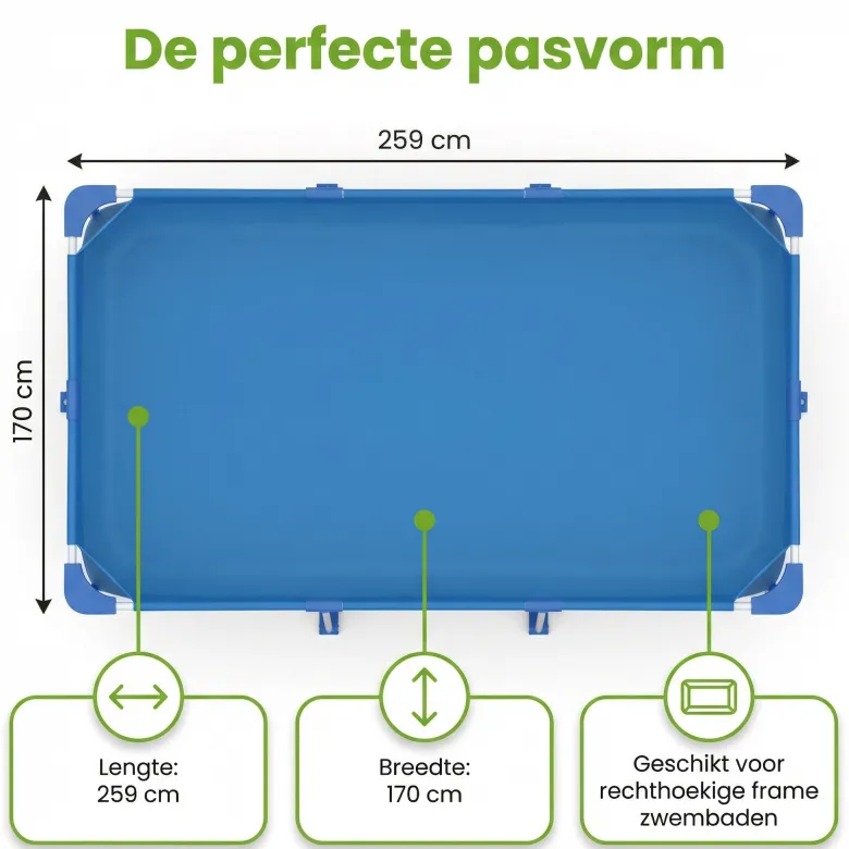 Bestway frame 259x170 cm afdekzeil - Blue