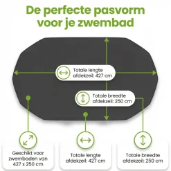 Bestway ovaal 427 x 250 cm afdekzeil - Black
