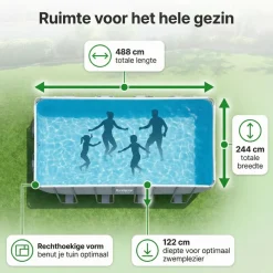 Bestway power steel 488x244x122cm zwembad – 5-delig