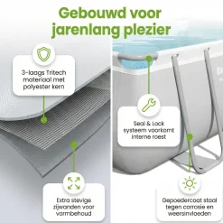 Bestway power steel 488x244x122cm zwembad – 5-delig