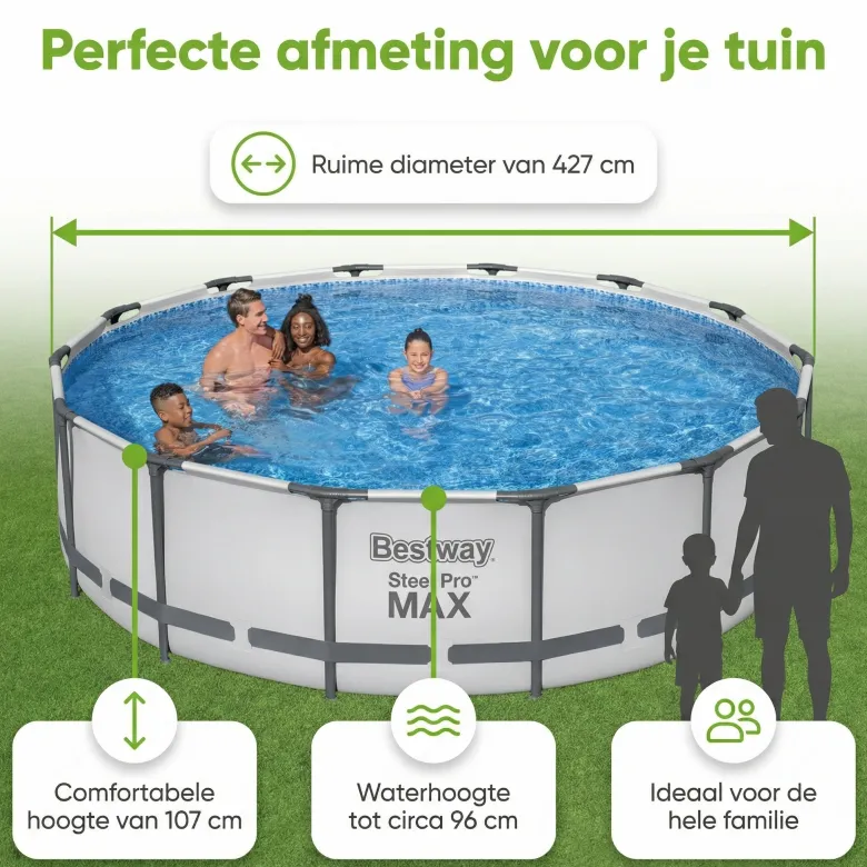 Bestway steel pro max 427x107cm zwembad – 5-delig