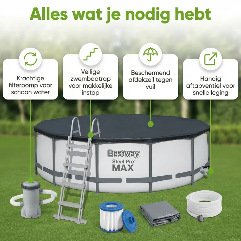 Bestway steel pro max 427x107cm zwembad – 5-delig