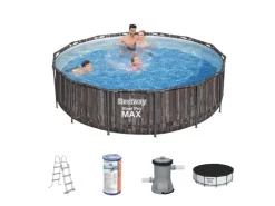 Bestway steel pro max 427x107cm zwembad hout – 5-delig