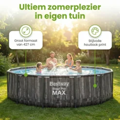 Bestway steel pro max 427x107cm zwembad hout – 5-delig