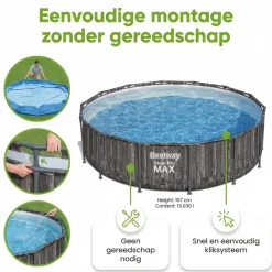 Bestway steel pro max 427x107cm zwembad hout – 5-delig