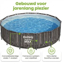 Bestway steel pro max 427x107cm zwembad hout – 5-delig