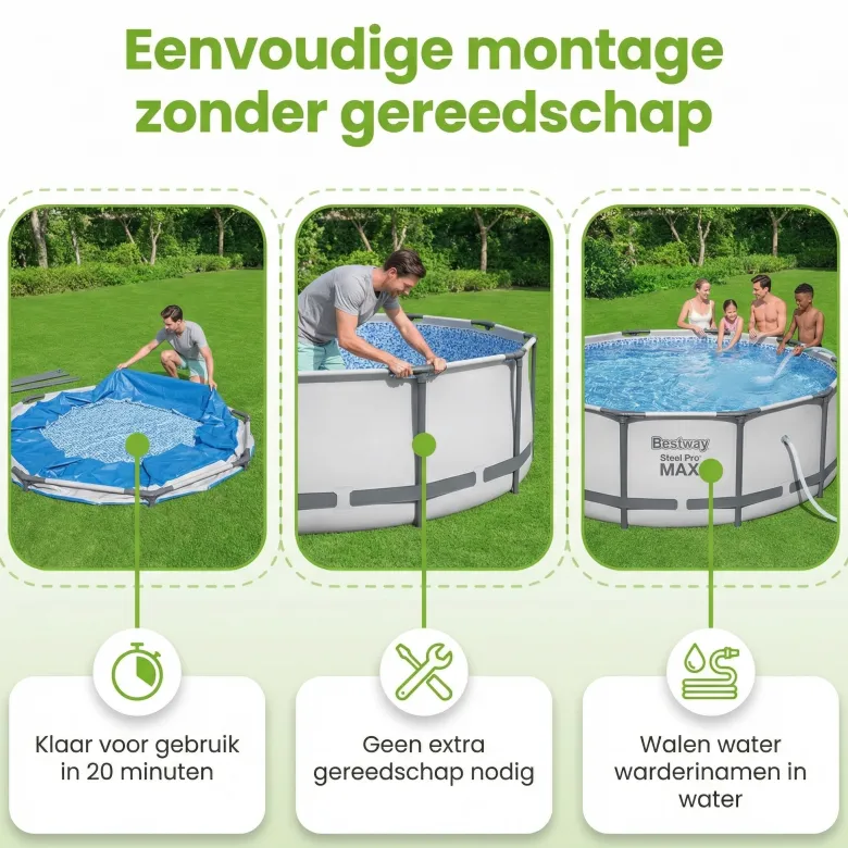 Bestway steel pro max 457x107cm zwembad – 5-delig