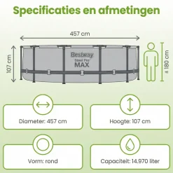 Bestway steel pro max 457x107cm zwembad – 5-delig