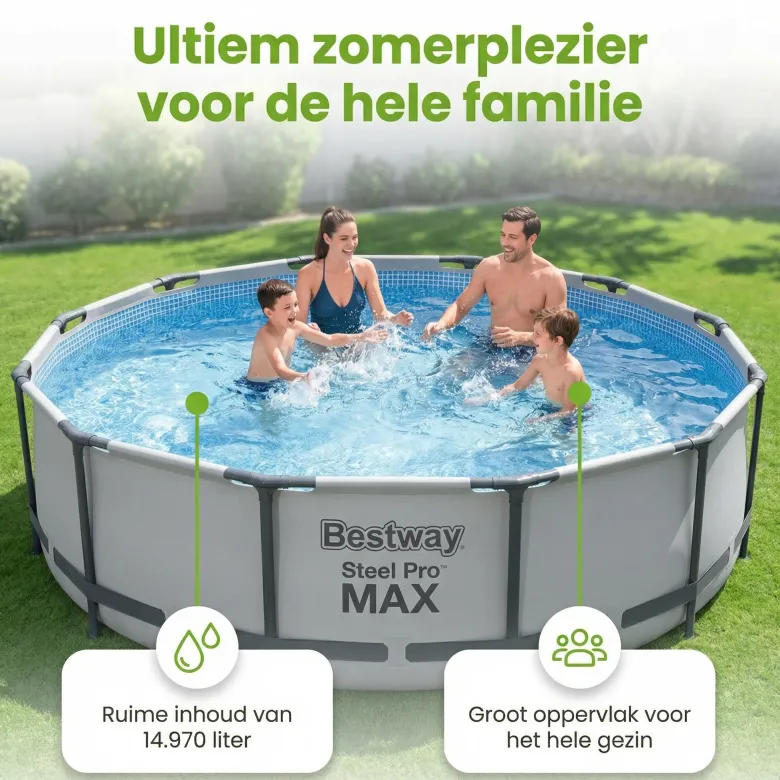 Bestway steel pro max 457x107cm zwembad – 5-delig