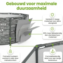 Bestway steel pro max 427x122cm zwembad steen – 5-delig
