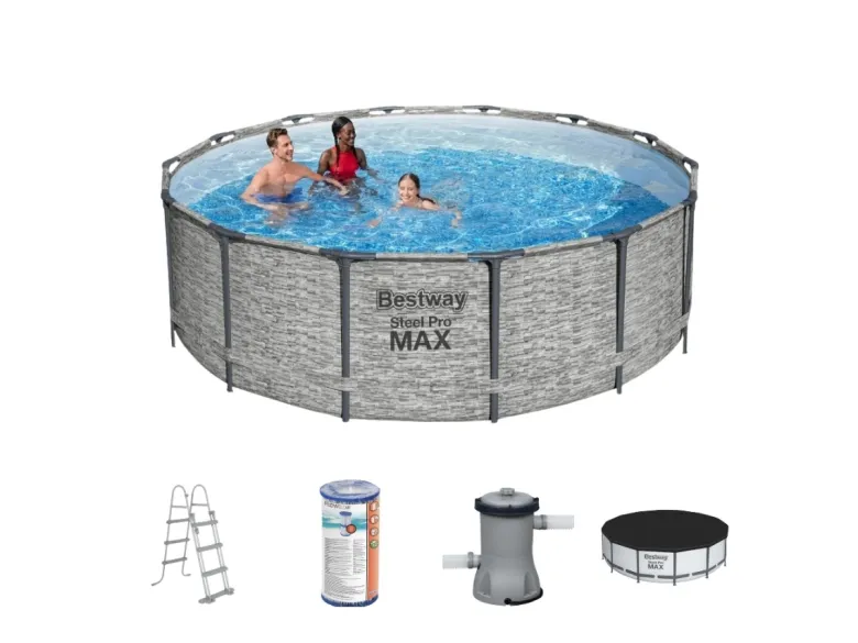 Bestway steel pro max 427x122cm zwembad steen – 5-delig