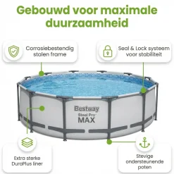Bestway steel pro max 457x122cm zwembad – 5-delig