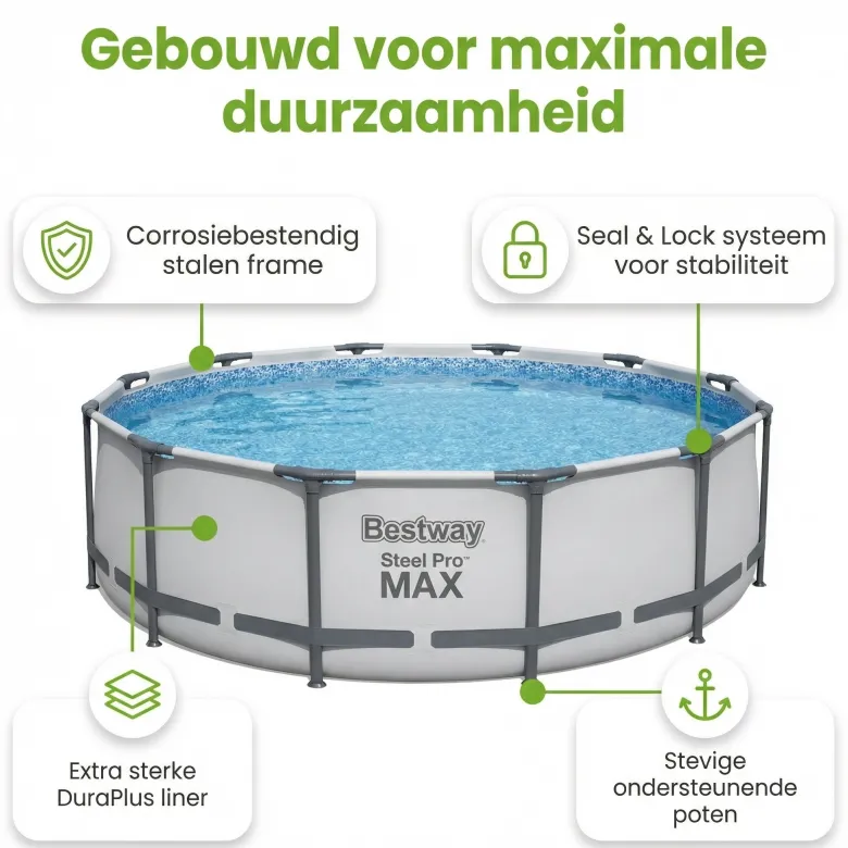 Bestway steel pro max 457x122cm zwembad – 5-delig