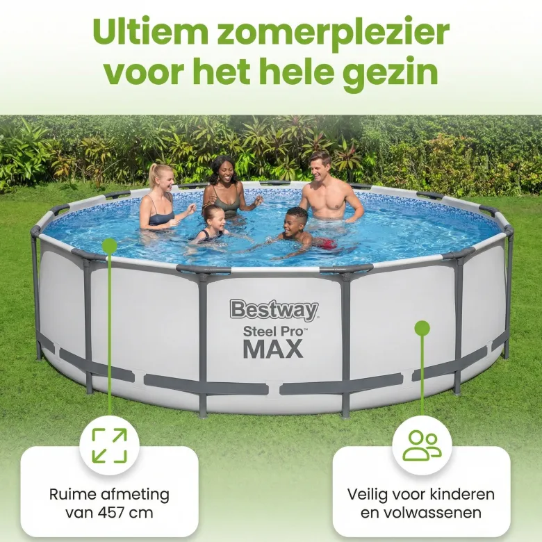Bestway steel pro max 457x122cm zwembad – 5-delig