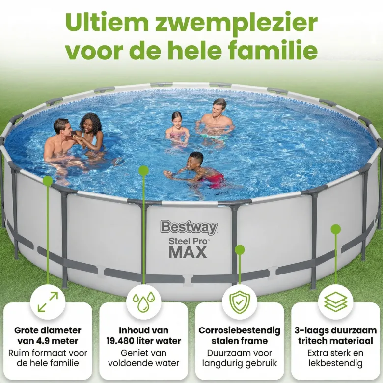 Bestway steel pro max 488x122cm zwembad – 5-delig