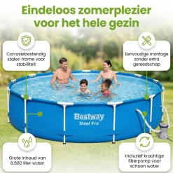 Bestway steel pro 396x84cm zwembad – 3-delig