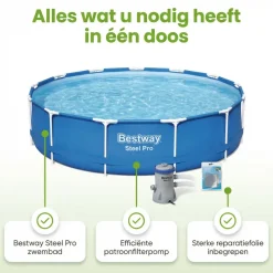 Bestway steel pro 396x84cm zwembad – 3-delig