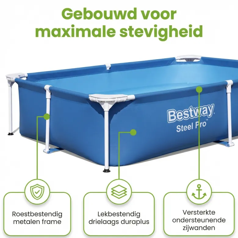 Bestway steel pro 221x150x43cm zwembad