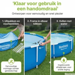 Bestway steel pro 221x150x43cm zwembad