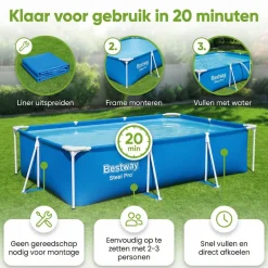 Bestway steel pro 300x201x66cm zwembad – 3-delig
