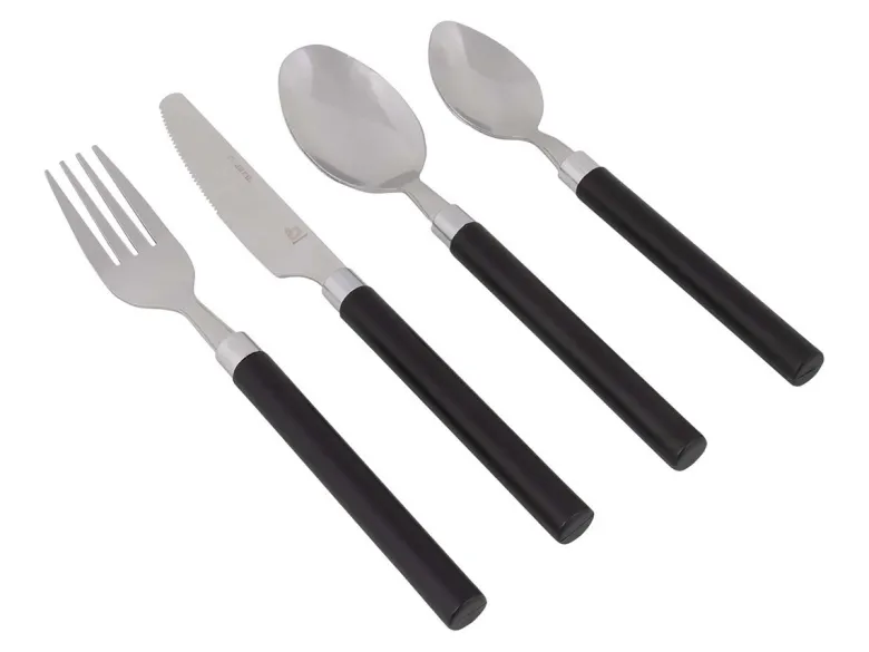 Bo-Camp bestekset in mandje - Black