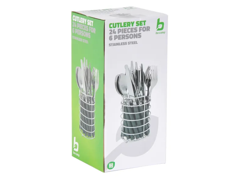 Bo-Camp bestekset in mandje - Grey