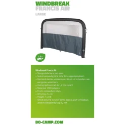Bo-Camp Francis 240 x 140 cm opblaasbaar windscherm