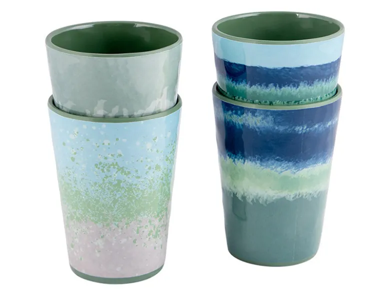 Bo-Camp Halo Blue/Green beker - set van 4
