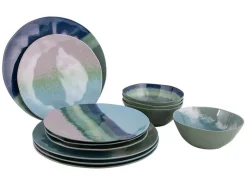 Bo-Camp Halo Blue/Green serviesset - 12-delig
