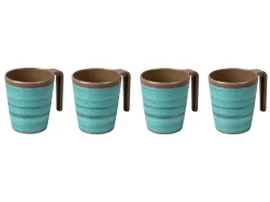 Bo-Camp Halo L set van 4 melamine mokken - Aqua
