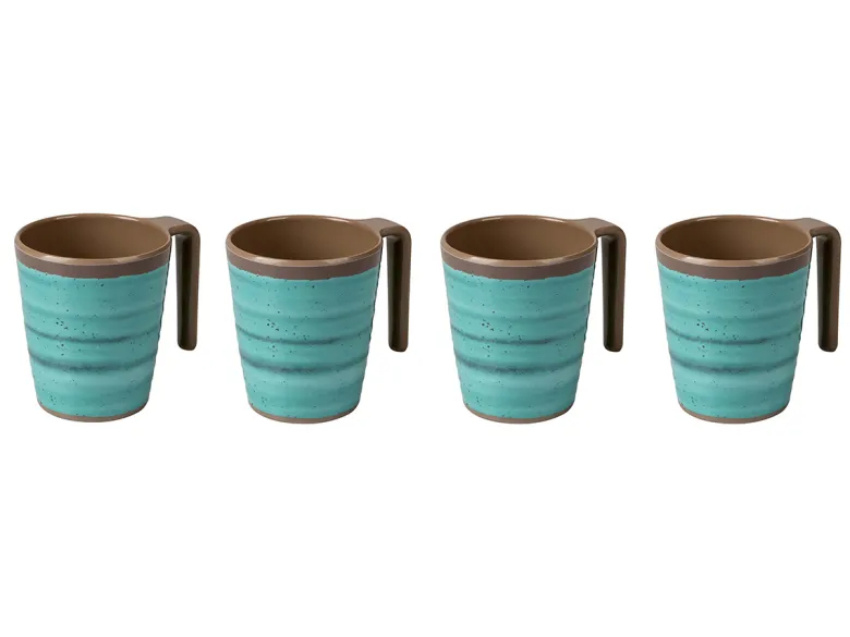 Bo-Camp Halo L set van 4 melamine mokken - Aqua