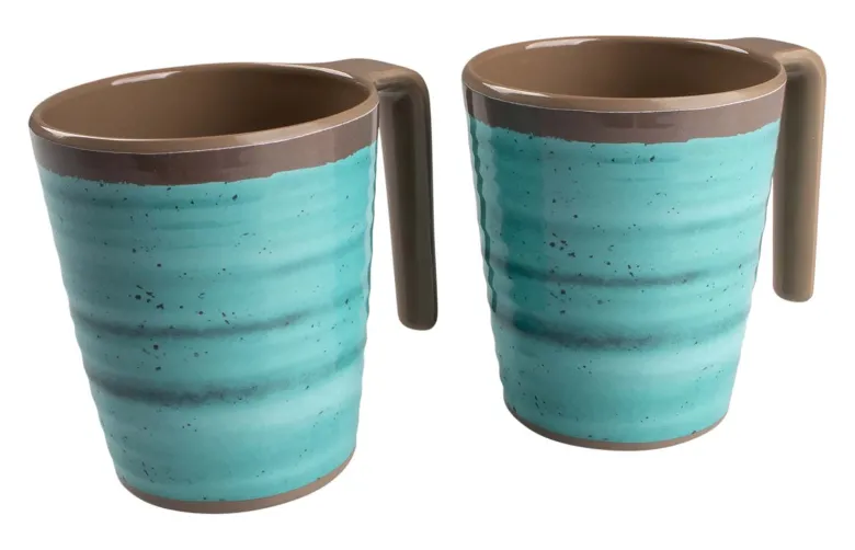 Bo-Camp Halo L set van 4 melamine mokken - Aqua