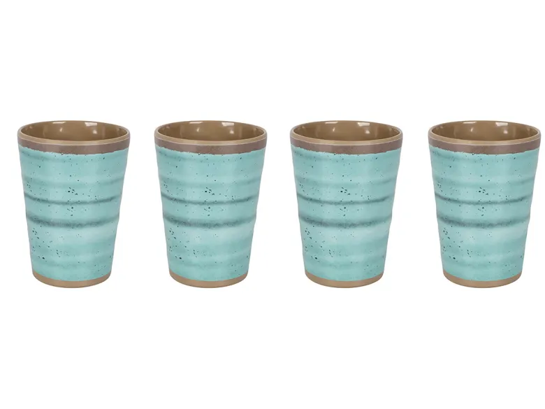 Bo-Camp Halo set van 4 melamine bekers - Aqua