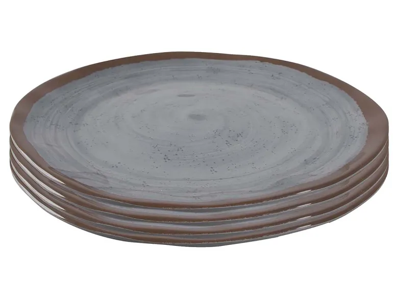 Bo-Camp Halo set van 4 melamine ontbijtborden - Grey