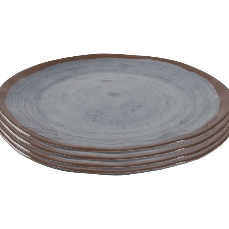 Bo-Camp Halo set van 4 melamine ontbijtborden - Grey