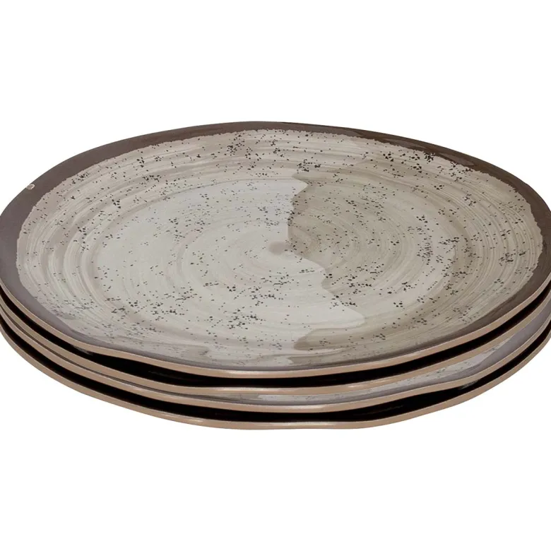 Bo-Camp Halo set van 4 melamine ontbijtborden - Beige