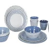 Bo-Camp mix & match blauw 16-delig serviesset