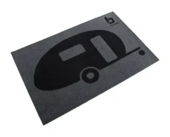 Bo-Camp print caravan 40 x 60 cm deurmat - Black
