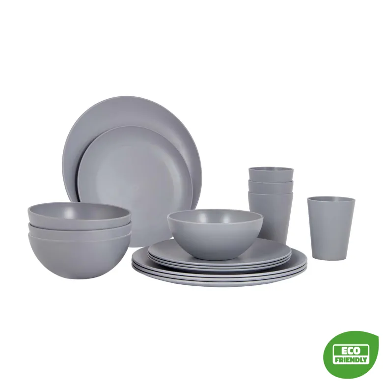 Bo-Camp Renew RPET 16-delige serviesset - Grey