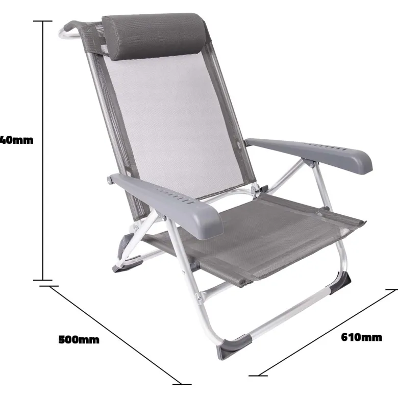 Bo-Camp Saint-Tropez Grey strandstoel
