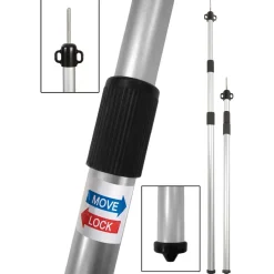 Bo-Camp telescopische tarp-/tentstok - 102-260 cm