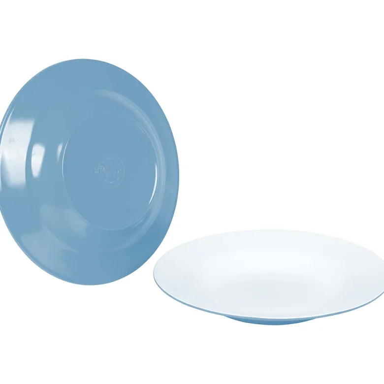 Bo-Camp Two-Tone set van 4 melamine diepe borden - Blue