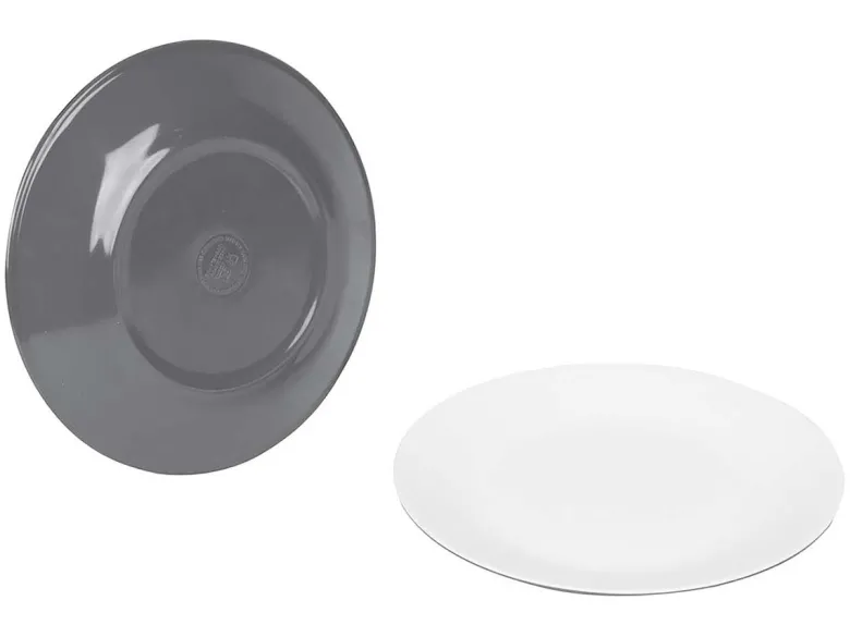Bo-Camp Two-Tone set van 4 ontbijtborden - Grey