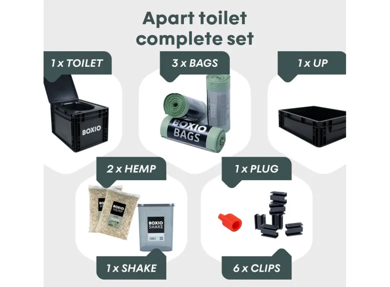 Boxio Toilet Max+ droogtoilet inclusief accessoires