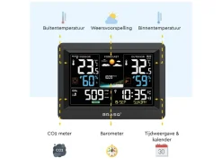 BRASQ CO2 Binnen en buiten Weerstation - Black